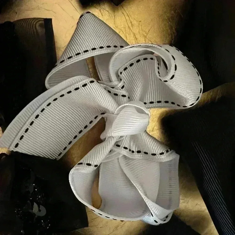LOT OF 5 GIRLS HAIRBOWS BLACK/ BLACK&WHITE